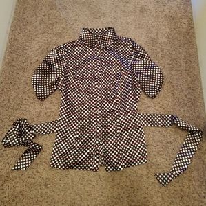 Heart Soul Silky Polka Dot Blouse